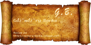 Gömöry Benke névjegykártya
